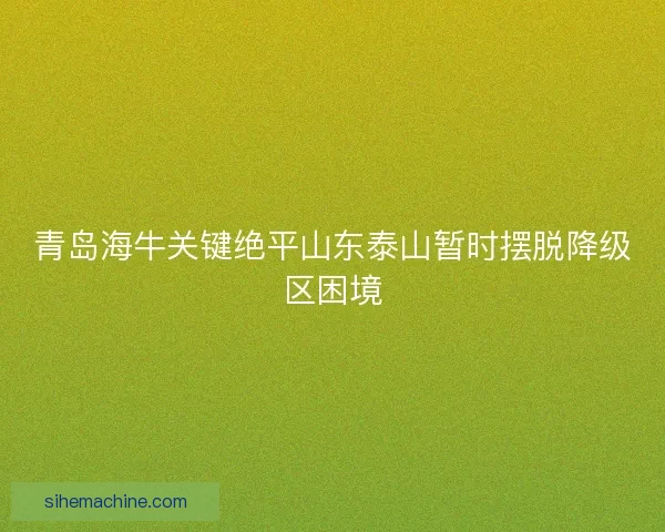 青岛海牛关键绝平山东泰山暂时摆脱降级区困境