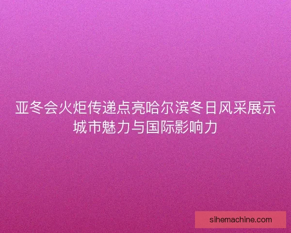 亚冬会火炬传递点亮哈尔滨冬日风采展示城市魅力与国际影响力