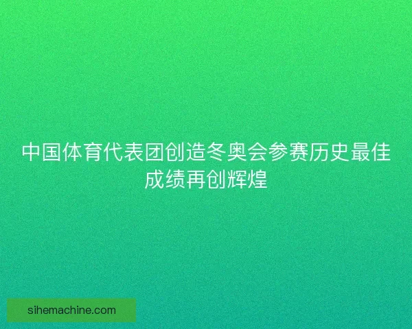 中国体育代表团创造冬奥会参赛历史最佳成绩再创辉煌